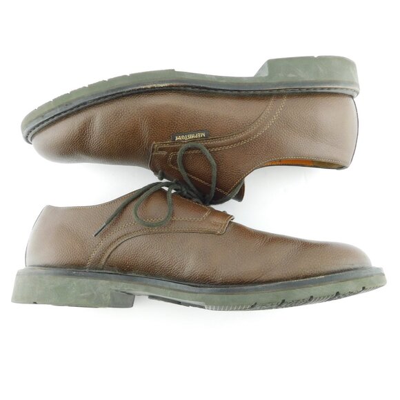 MEPHISTO Brown Pebble Leather Lace-up Oxford Shoes 10.5 main image 2